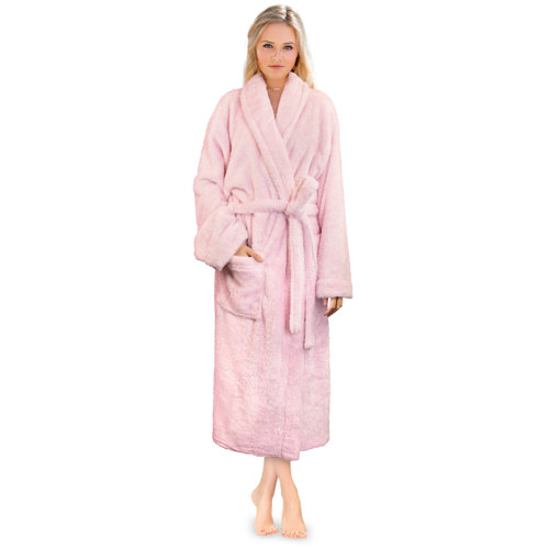 Everly Quinn Lamartine Fleece Female MidCalf Bathrobe with Pockets